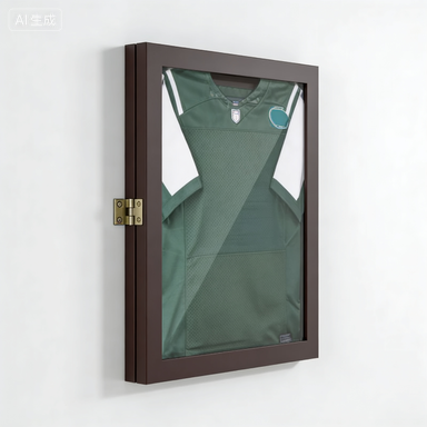 UV-Resistant Sports Jersey Display Case - Brown Frame
