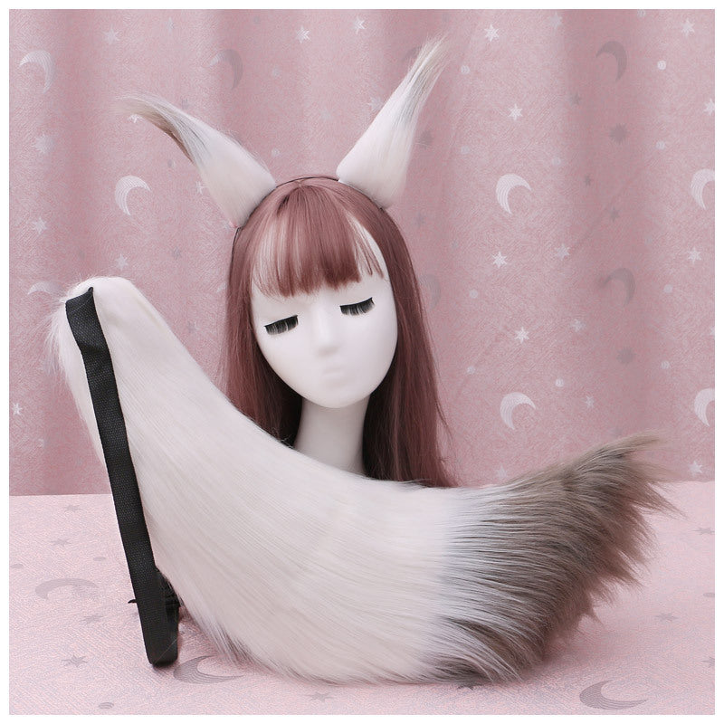 Cute Plush Fox Ear Headband with Tail for Parties and Photos - Multiple Colors