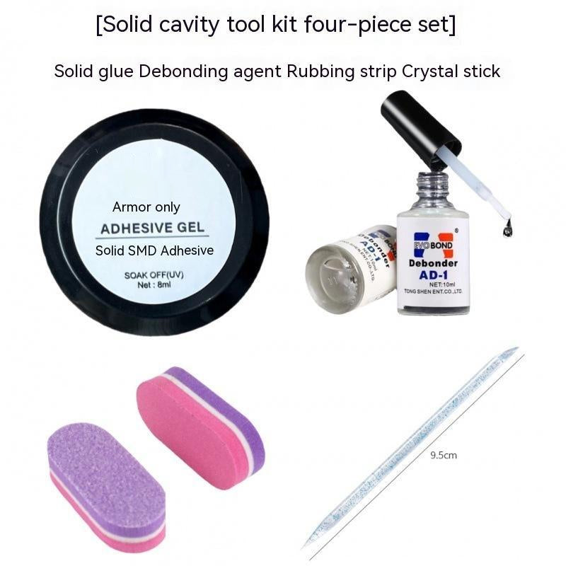 Nail Art Glue Kit - Solid Glue Heating Lamp & Crystal Stick for Manicure