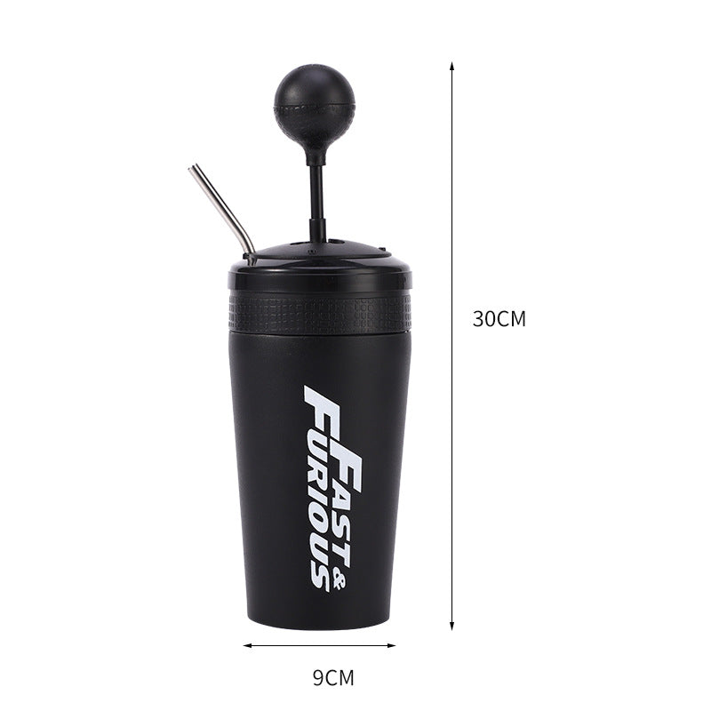 Insulated Stainless Steel Car Water Bottle with Straw 500ml - Fast & Furious Design