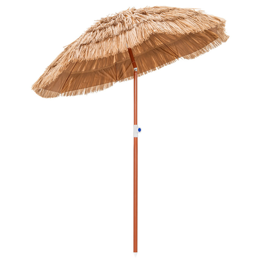 6ft Thatched Patio Umbrella with Tilt Design & Carrying Bag