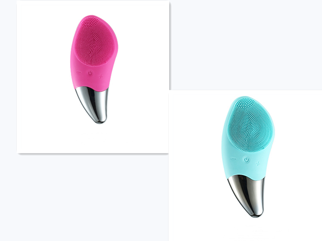 Ultrasonic Facial Cleansing Brush - Silicone Skin Care Device with 2 Sets