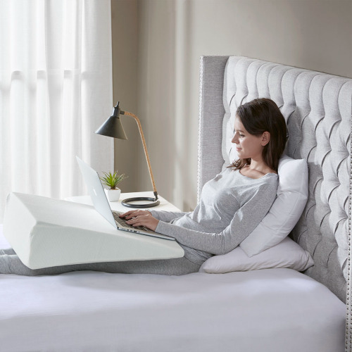Wedge Pillow - White Polyester Bed Support Cushion