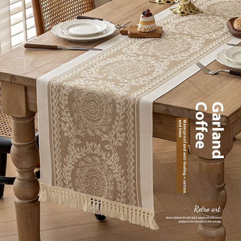 Cotton Linen Dining Tablecloth for Kitchen & Dining - Long Size
