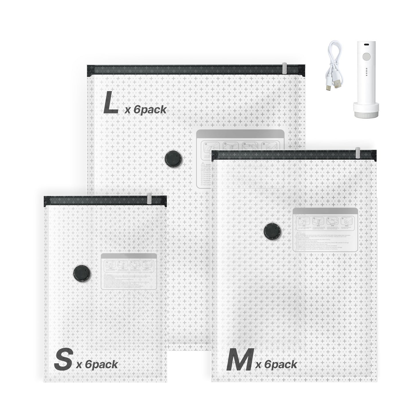 Vacuum Storage Bags 18 Pack Space Saver Compression for Clothes with Pump
