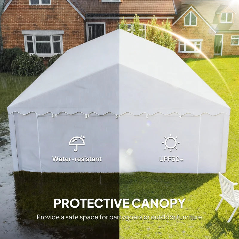12-Window Outdoor Party Tent with Removable Sidewalls - White