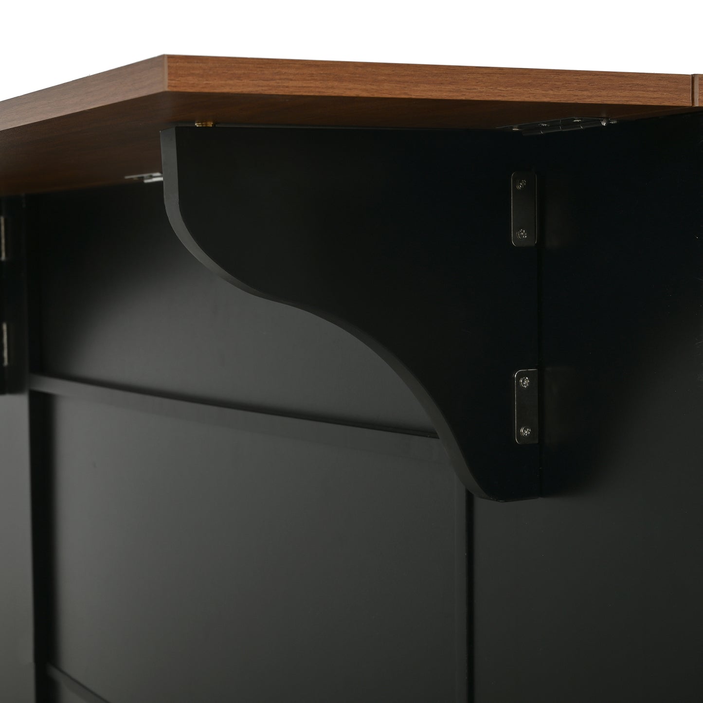 54" Mobile Kitchen Island with Glass Door Storage & Power Outlet
