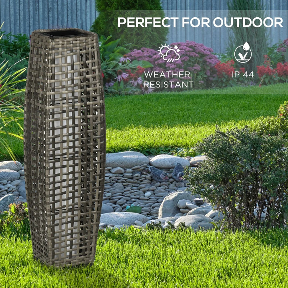 Gray Solar Floor Lamp Outdoor Waterproof Pathway Light Garden Lantern