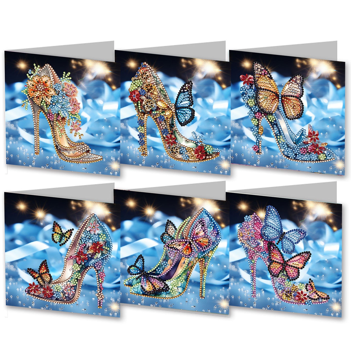 Handwritten Halloween Greeting Card Set - DIY Festive Diamond Cards