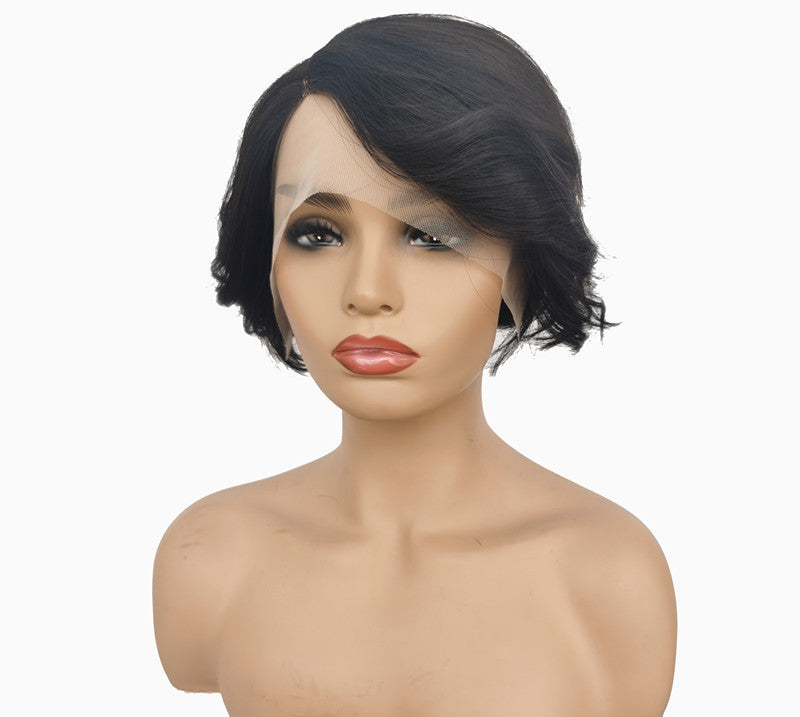Real Hair Lace Wig for Women - Short Hair, Dyeable