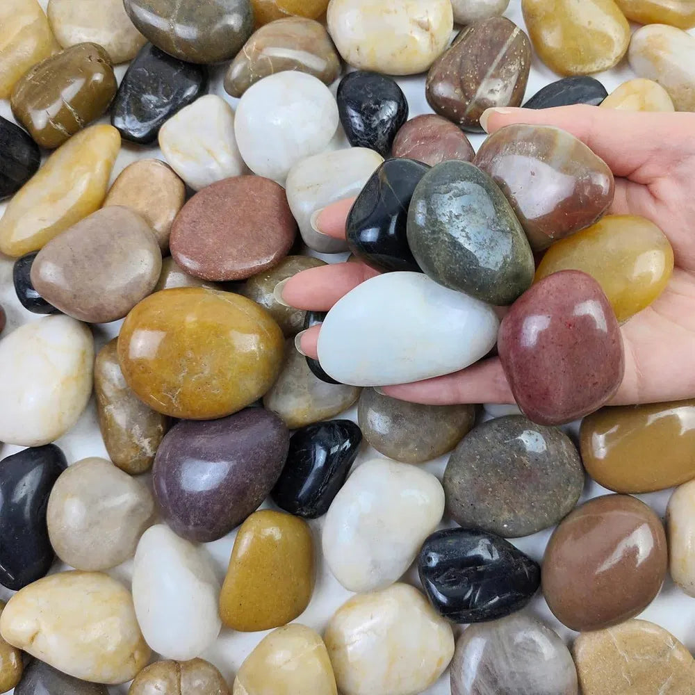 38lbs Polished River Rocks - Decorative Stones for Garden & Crafts