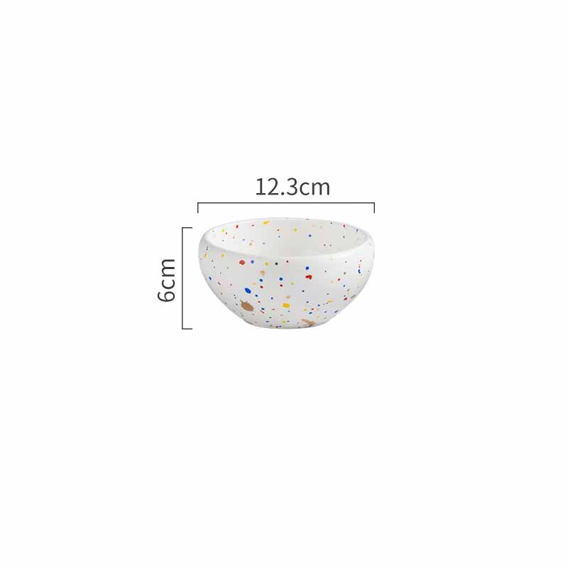 Ceramic Terrazzo Plate Set - Round Dinnerware for Kitchen & Dining