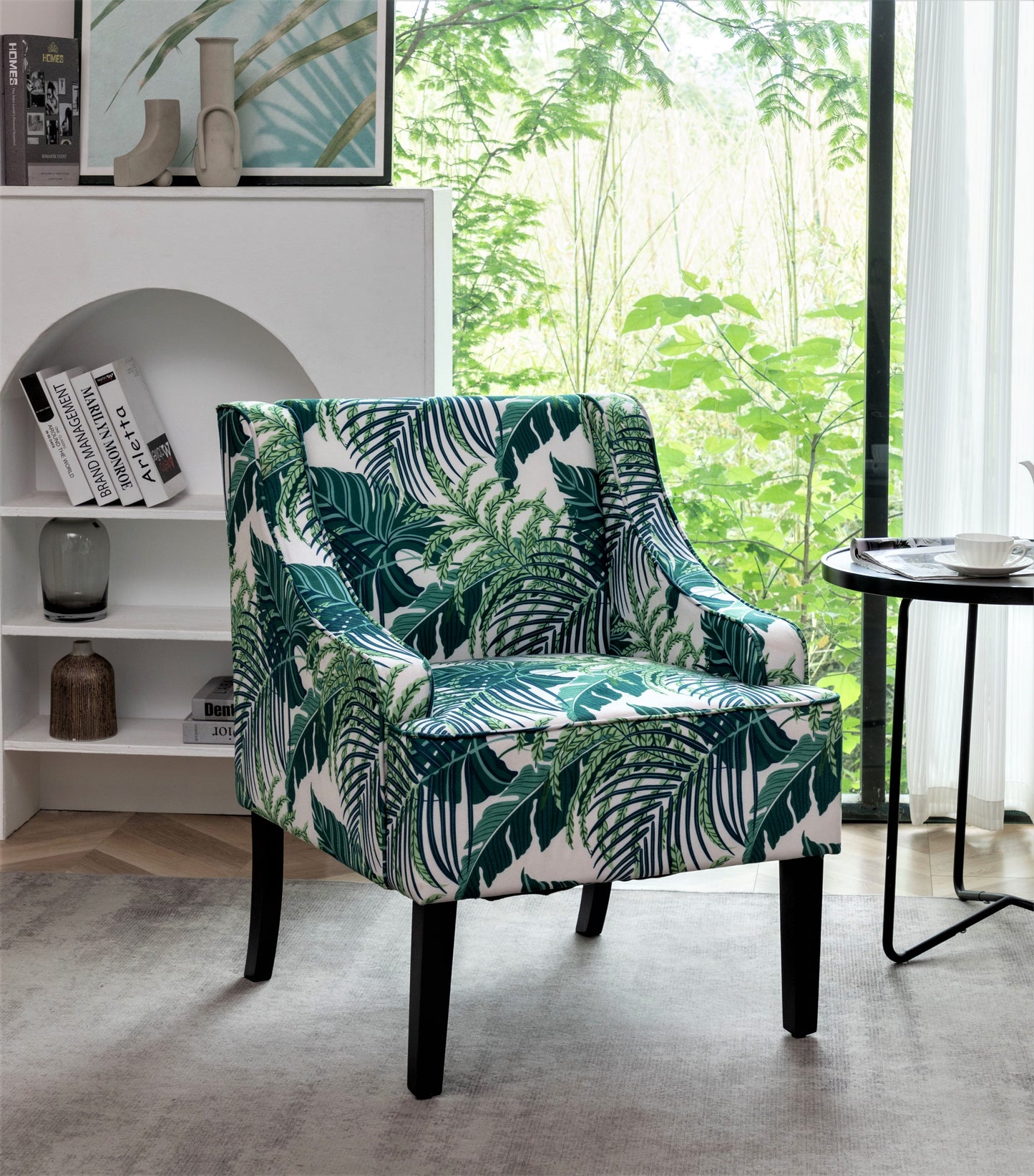 Versatile Upholstered Side Chair, Solid Wood Frame With Recessed