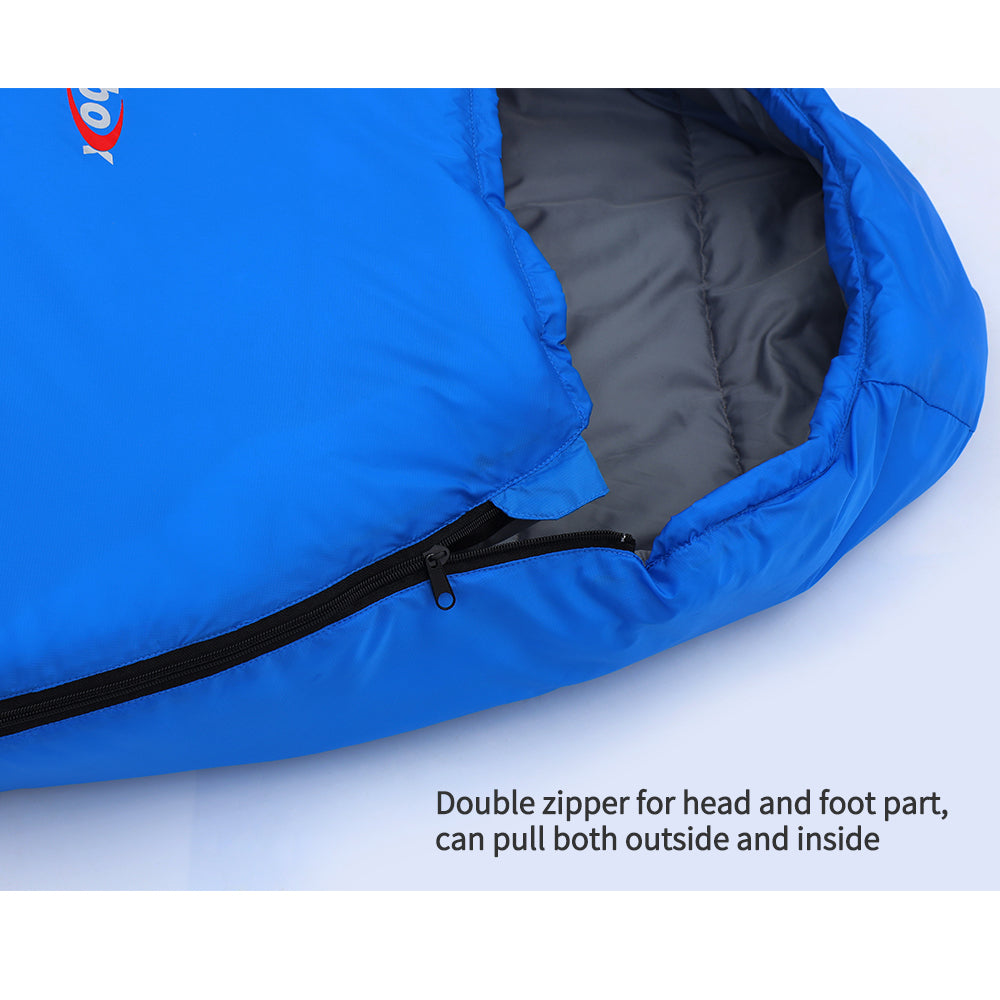 3-Season Camping Sleeping Bag - 220x80cm, Blue