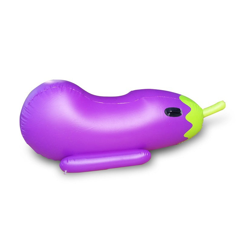 Inflatable Eggplant Mount - Purple PVC 170x55x65cm for Home & Party Decor