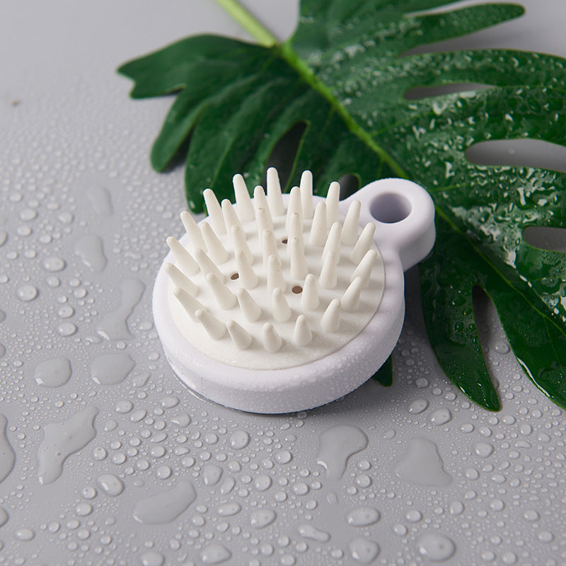 Silicone Scalp Shampoo Brush Comb - Hair & Scalp Care Tool, White 9x7x3.3cm
