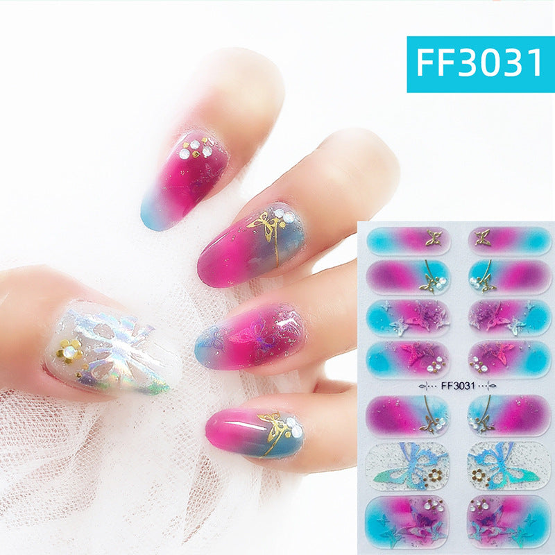 3D Nail Art Crystal Nail Polish Film Full Paste Non-Toxic Durable Stickers
