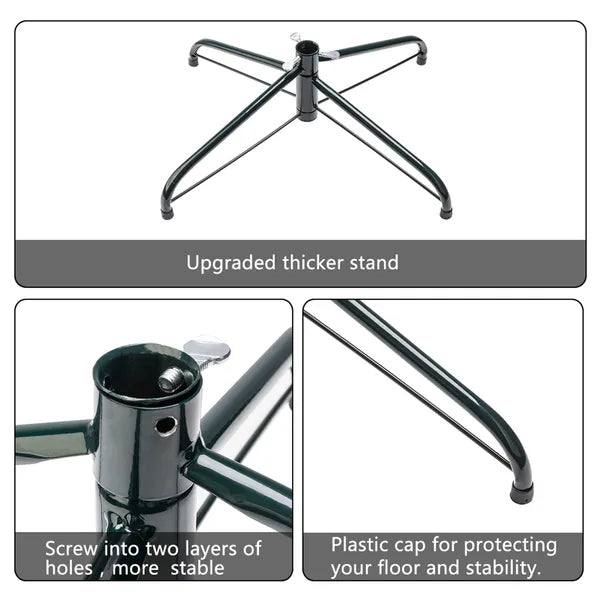 6FT White PVC Christmas Tree with 650 Branches and Iron Base