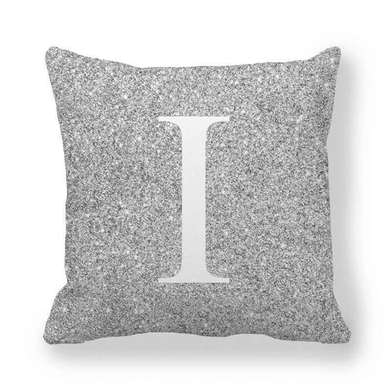 Gray Shading Encrypted English Letters Pillow Cover 45x45cm Fabric Home Decor