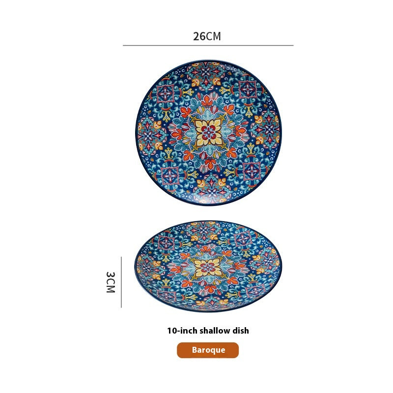Bohemian Ceramic Platter - Creative Tableware for Kitchen & Dining