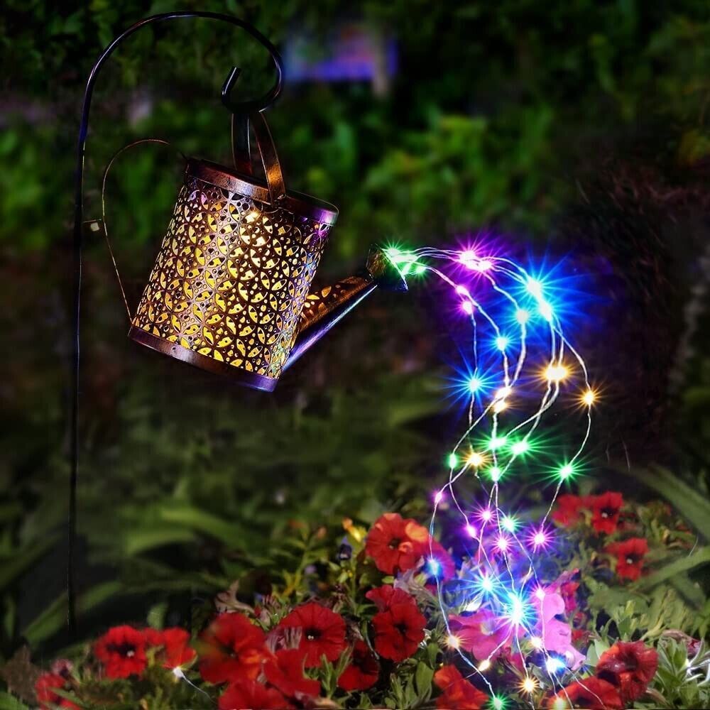 Solar Watering Can Garden Lights - Outdoor Pathway Lawn Decor, 2-Pack