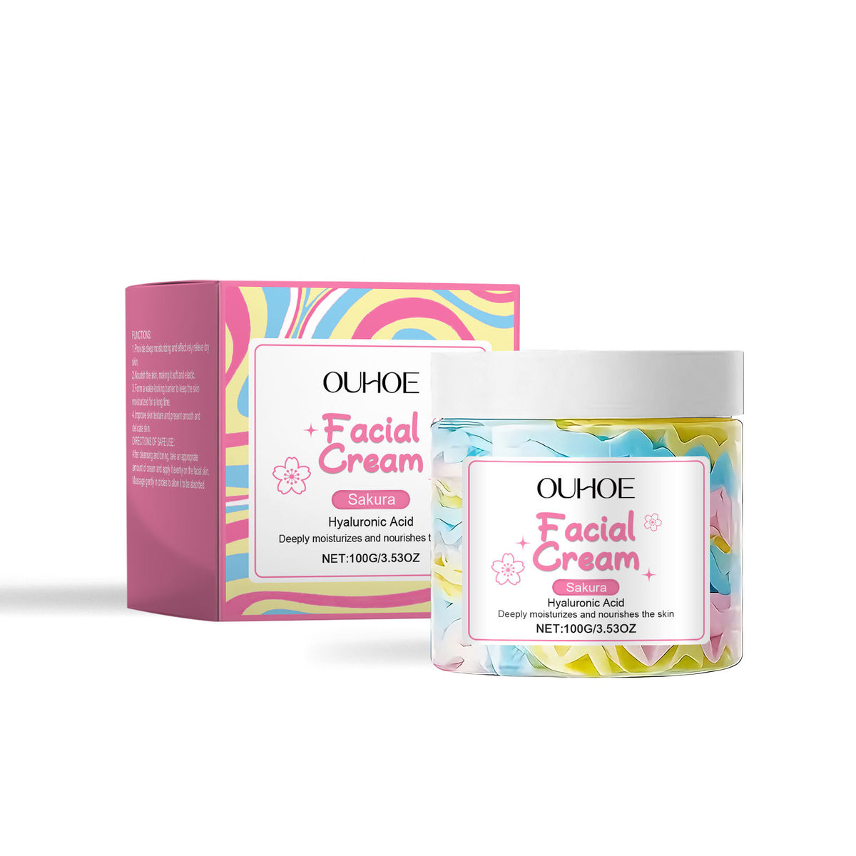 Sakura Nourishing Moisturizing Face Cream - 100g Skin Care for Hydration