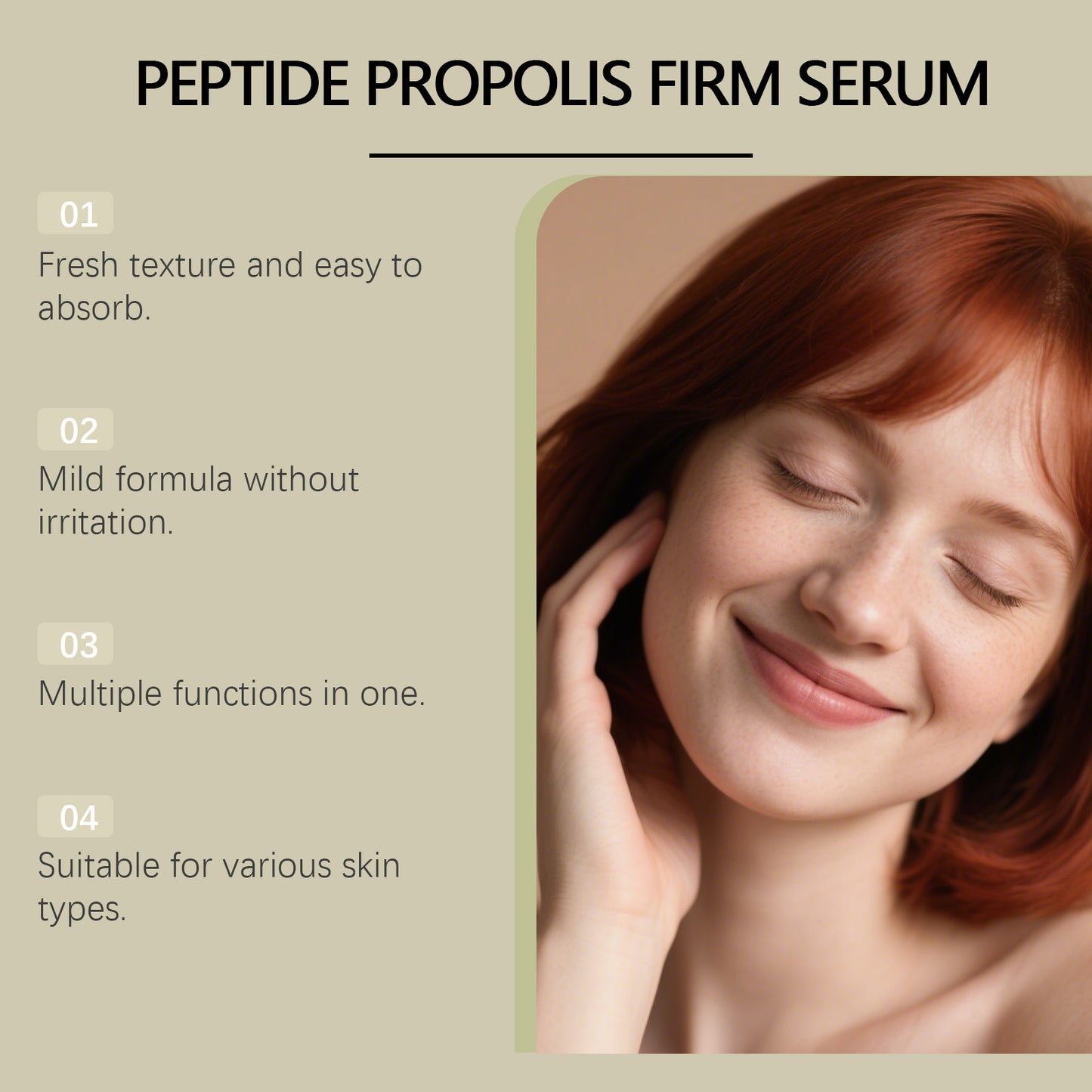 Face Firming Serum with Peptides & Propolis - 30ml Anti-Aging Skincare