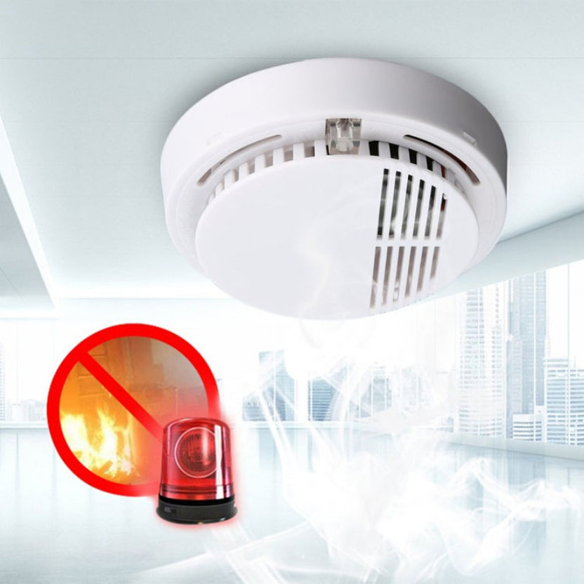 Smoke Detector Alarm with Photoelectric Sensor - White