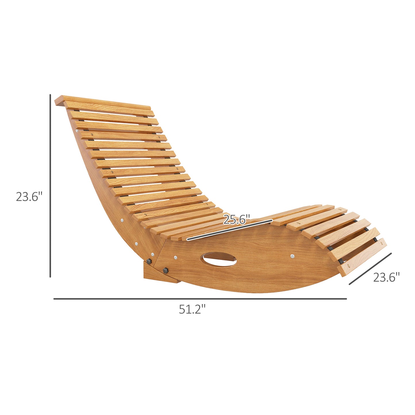 Ergonomic Outdoor Rocking Chair - Teak Wooden Rocker