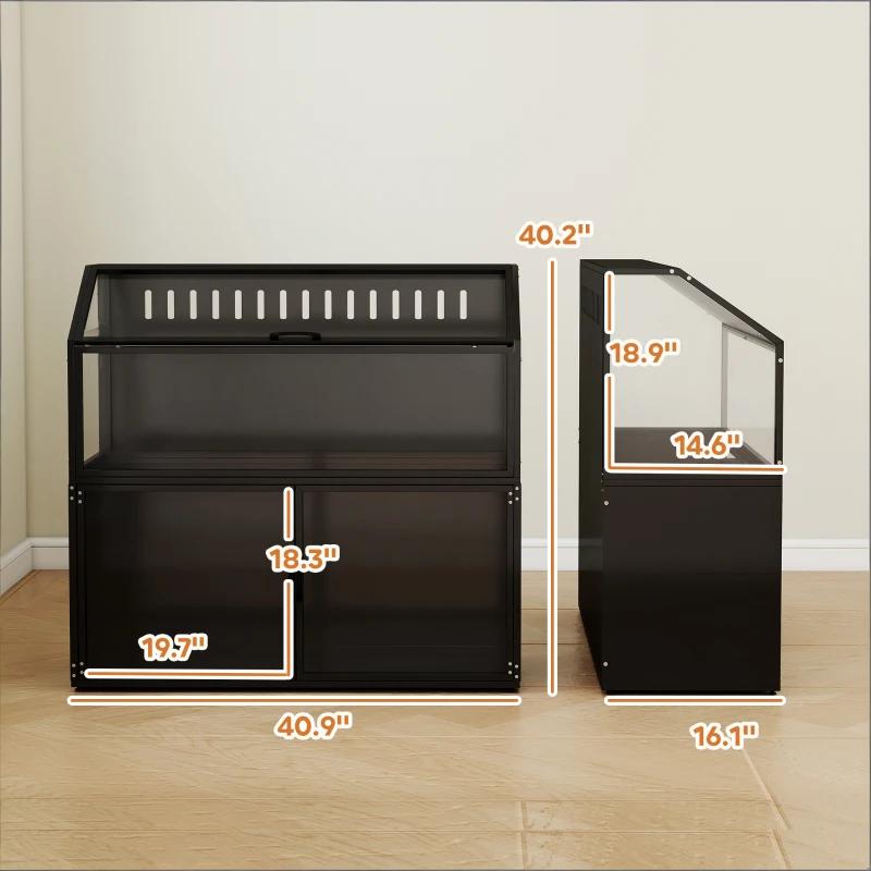 Spacious Small Animal Cage for Hedgehogs, Mice, and Gerbils - Black