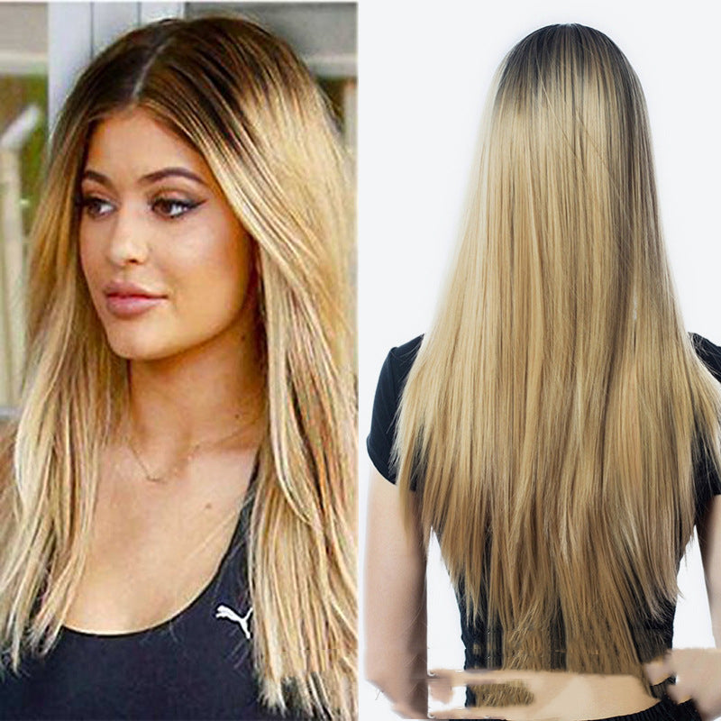 Long Straight Synthetic Wig - Heat Resistant Dyed Hair