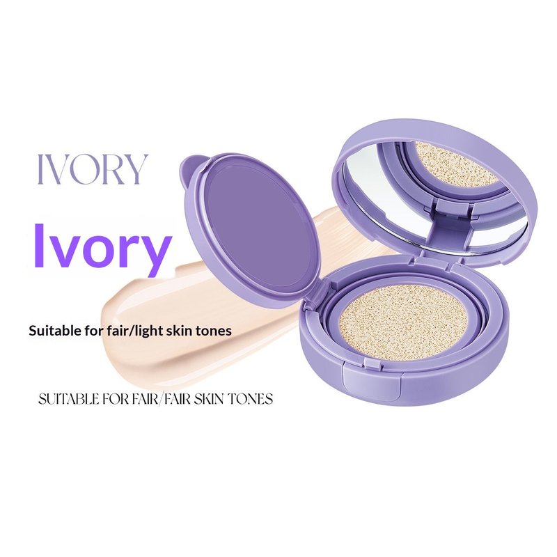 Long-Lasting Concealer Cushion Foundation for Face Makeup - Ivory