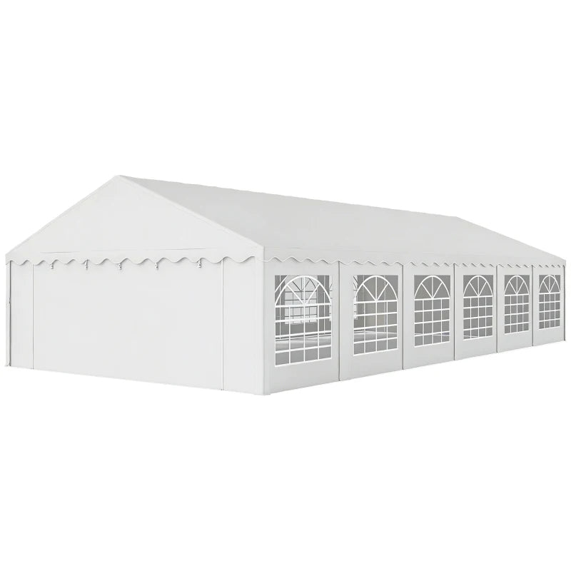 12-Window Outdoor Party Tent with Removable Sidewalls - White