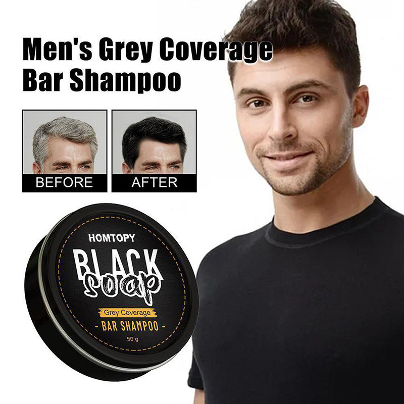 Men's Moisturizing Shampoo Soap for White Hair Care - 50g