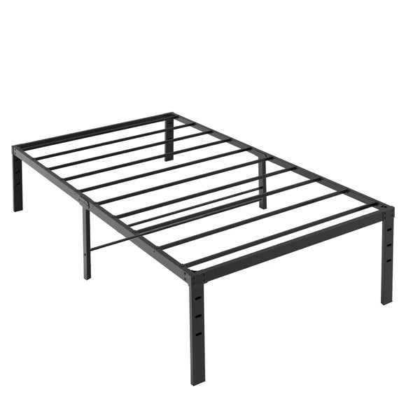 Black Twin Size Platform Metal Bed Frame - 14 Inch Height