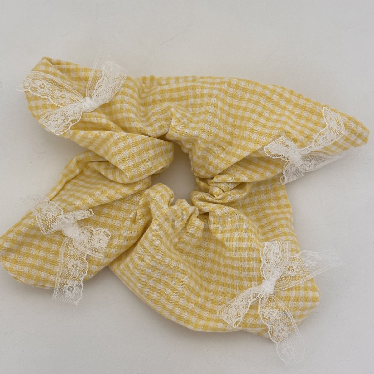 Vintage Plaid Square Scrunchie
