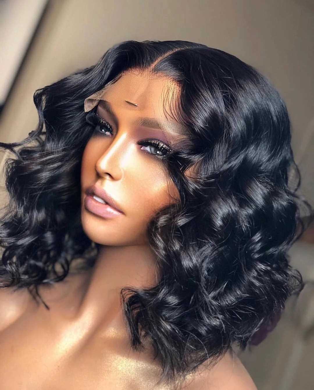 Long Curly Synthetic Hair Wig - Black