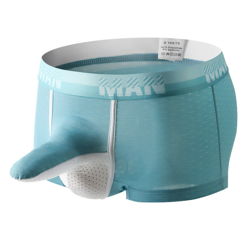 Men's Breathable Ice Silk Briefs - Sexy Middle Waist Underwear for Men