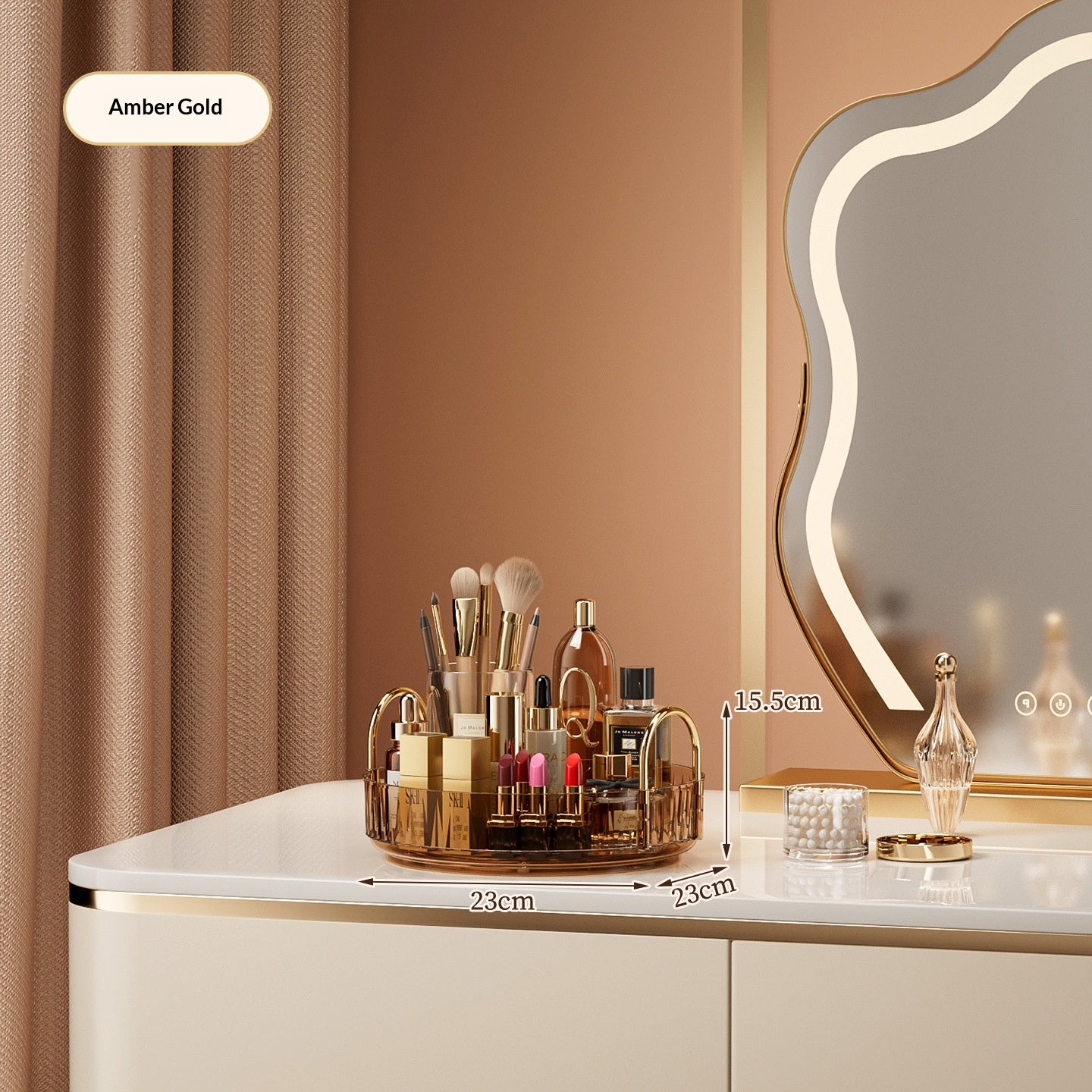 Desktop Vanity Makeup and Skincare Organizer Rack with Multi-Tier Storage