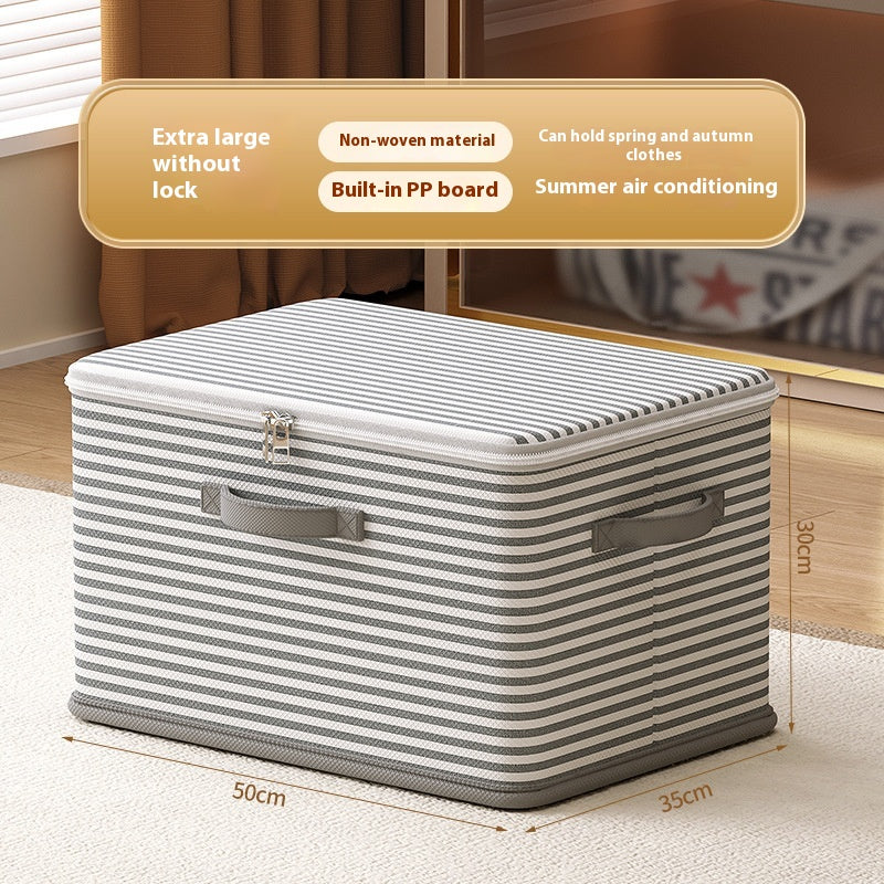 Large Lockable Clothes Storage Box with Handles for Home Organization