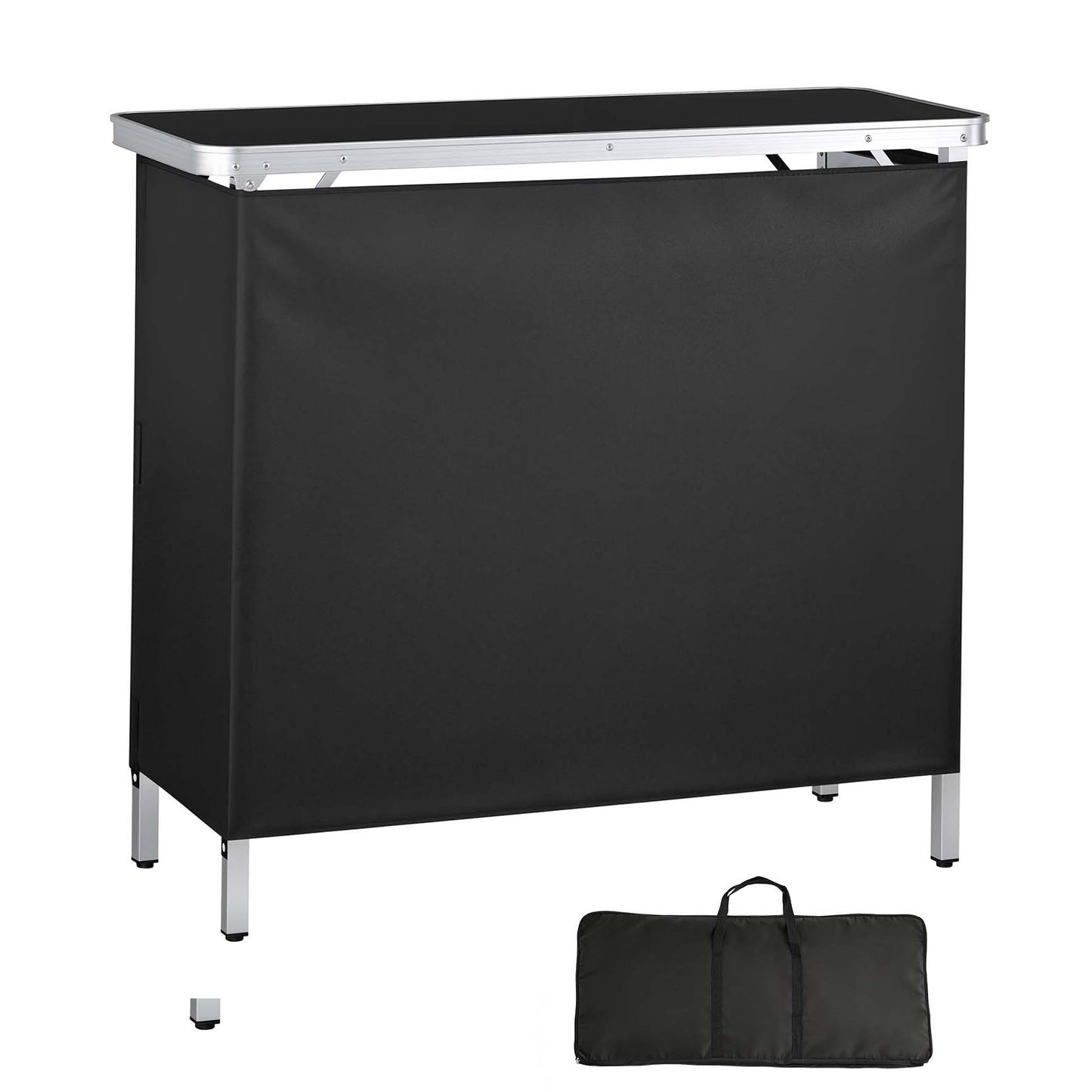 Foldable Portable Bar Table with Storage Shelf & Carry Bag - Event & Party Mobile Station