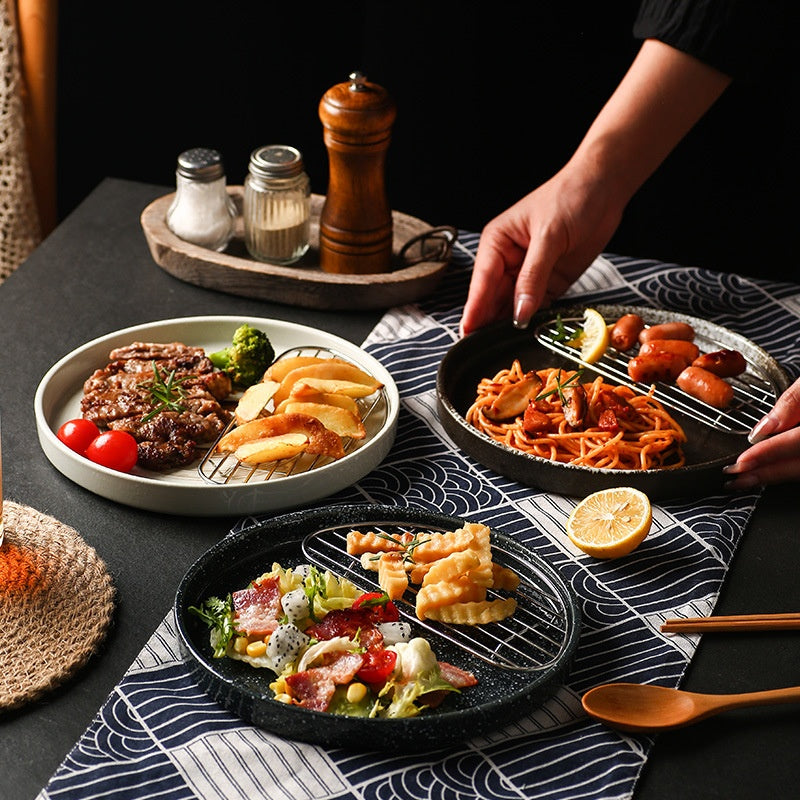 Retro Jujiu House Dim Sum Plate - Multiple Colors 9-Inch Porcelain Dinnerware