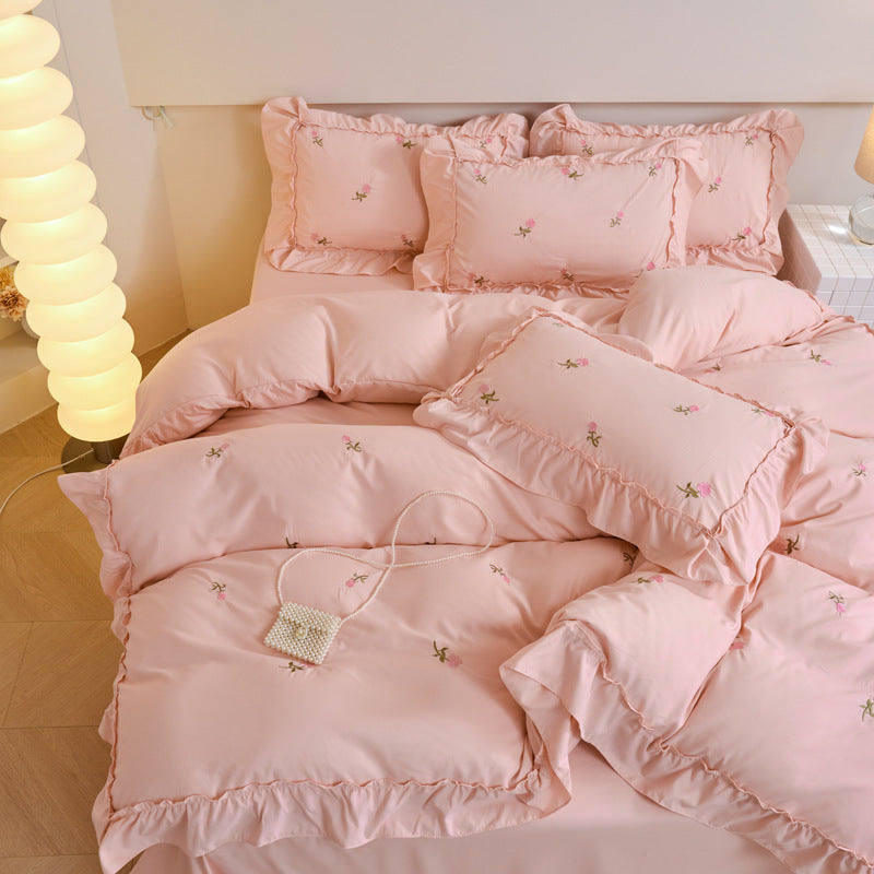 Four-Piece Bedding Set for Dorms and Home - Multiple Sizes & Patterns
