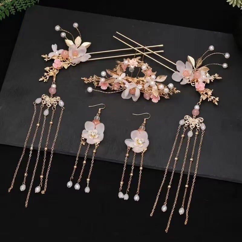 Hairpin Set - Natural Style, Pink