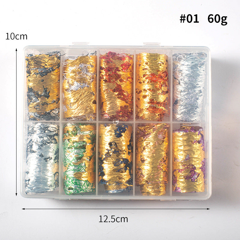 Starry Sky Paper Nail Art Fragments - 10 Colors for Creative Nail Designs