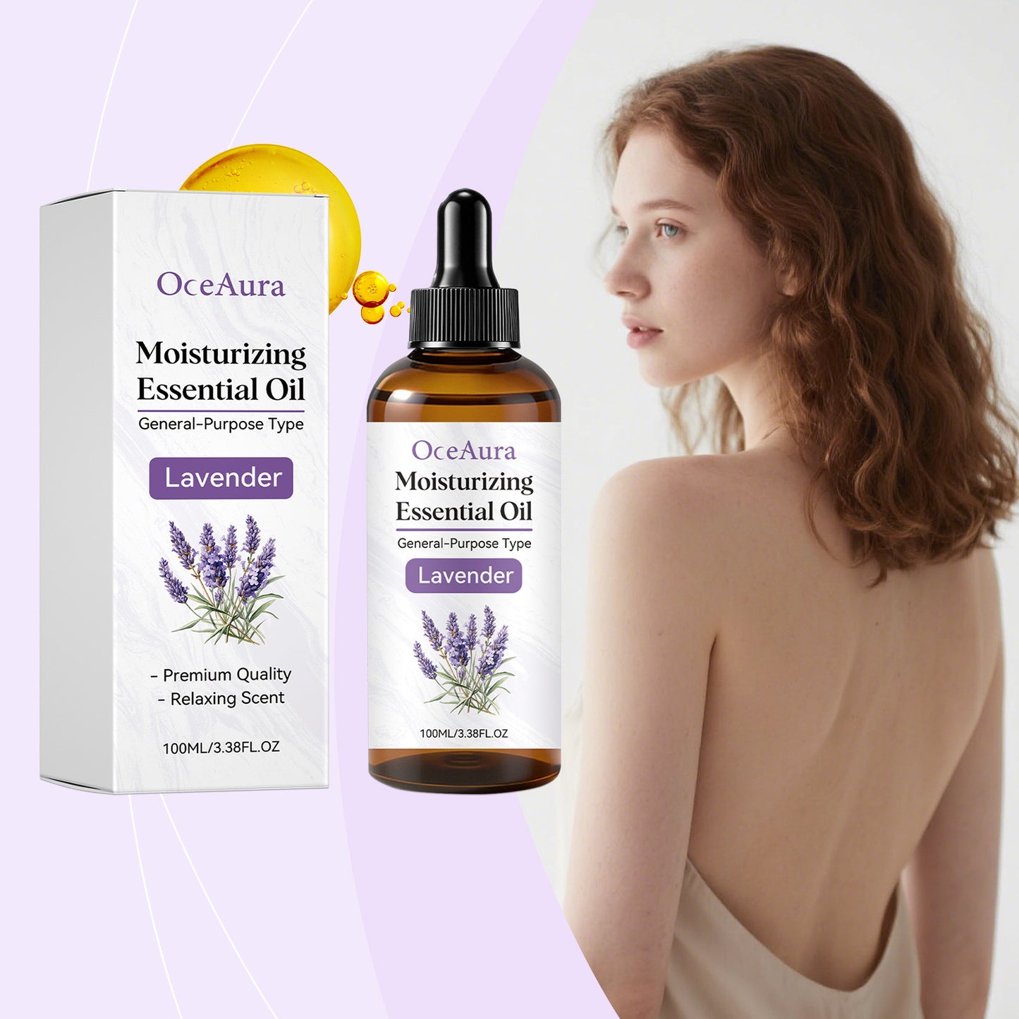 Lavender Massage Oil 100ml - Relaxing Body & Face Skin Care