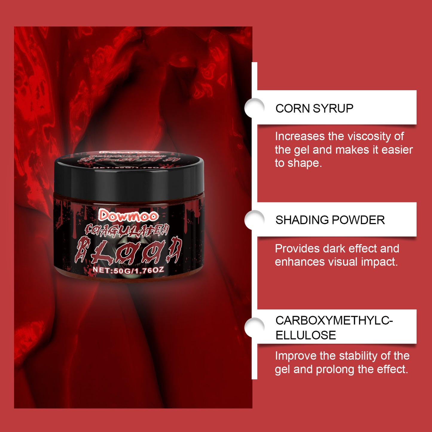 Halloween Fake Blood Makeup Kit - Realistic Costume FX for Cosplay & Pranks