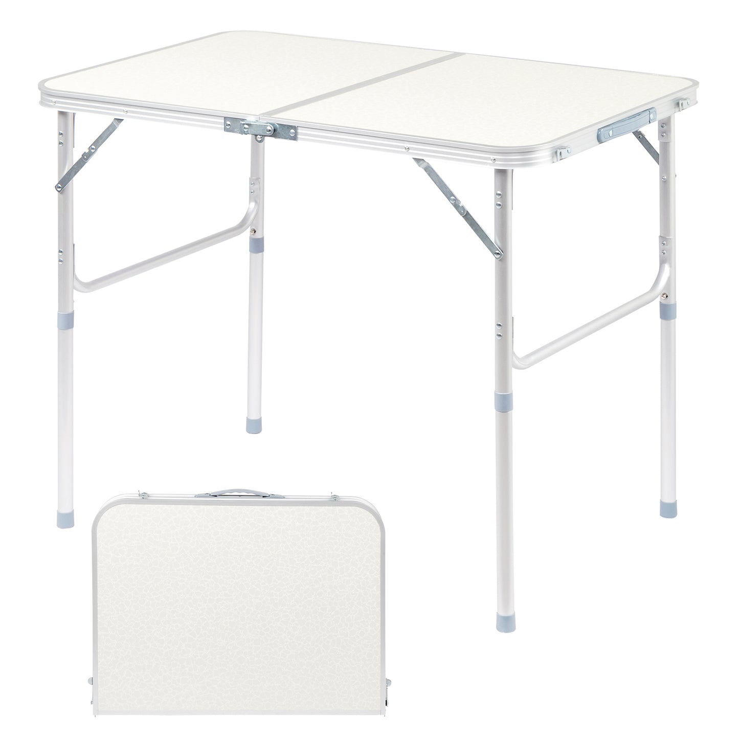 3ft Portable Aluminum Folding Table - White, 90x60cm