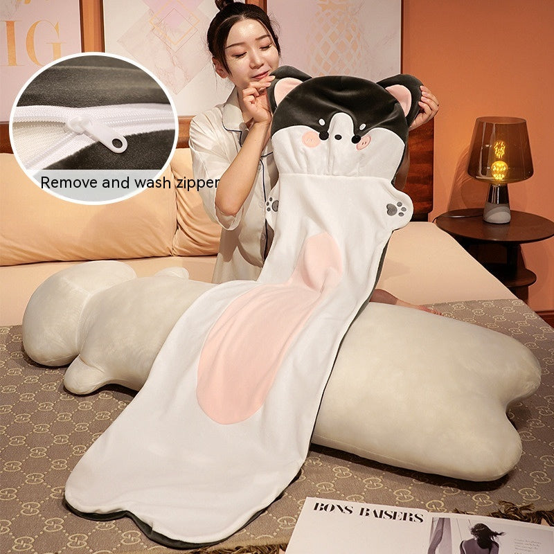 Cartoon Animal Sleeping Pillow with Polyester Fiber Fill - Soft Cozy Cushion