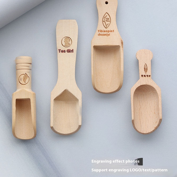 Unpainted Solid Wood Tea Spoon Set - Multiple Styles, Kitchen Utensils